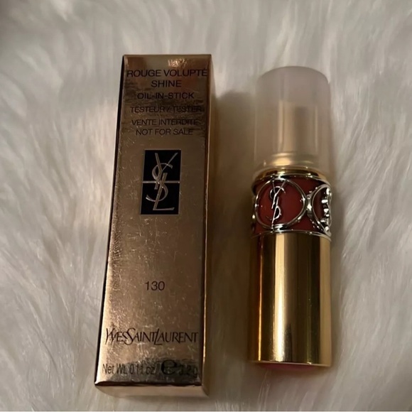 YSL Rouge Volupte Shine Oil In Stick Lipstick 130 Burnt Suede - Picture 4 of 6
